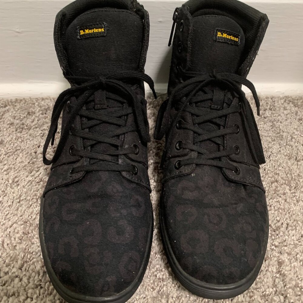 Dr. Martens Rozarya Women's Leopard Black Canvas Casual Boots